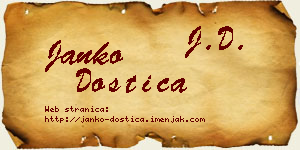 Janko Dostica vizit kartica
